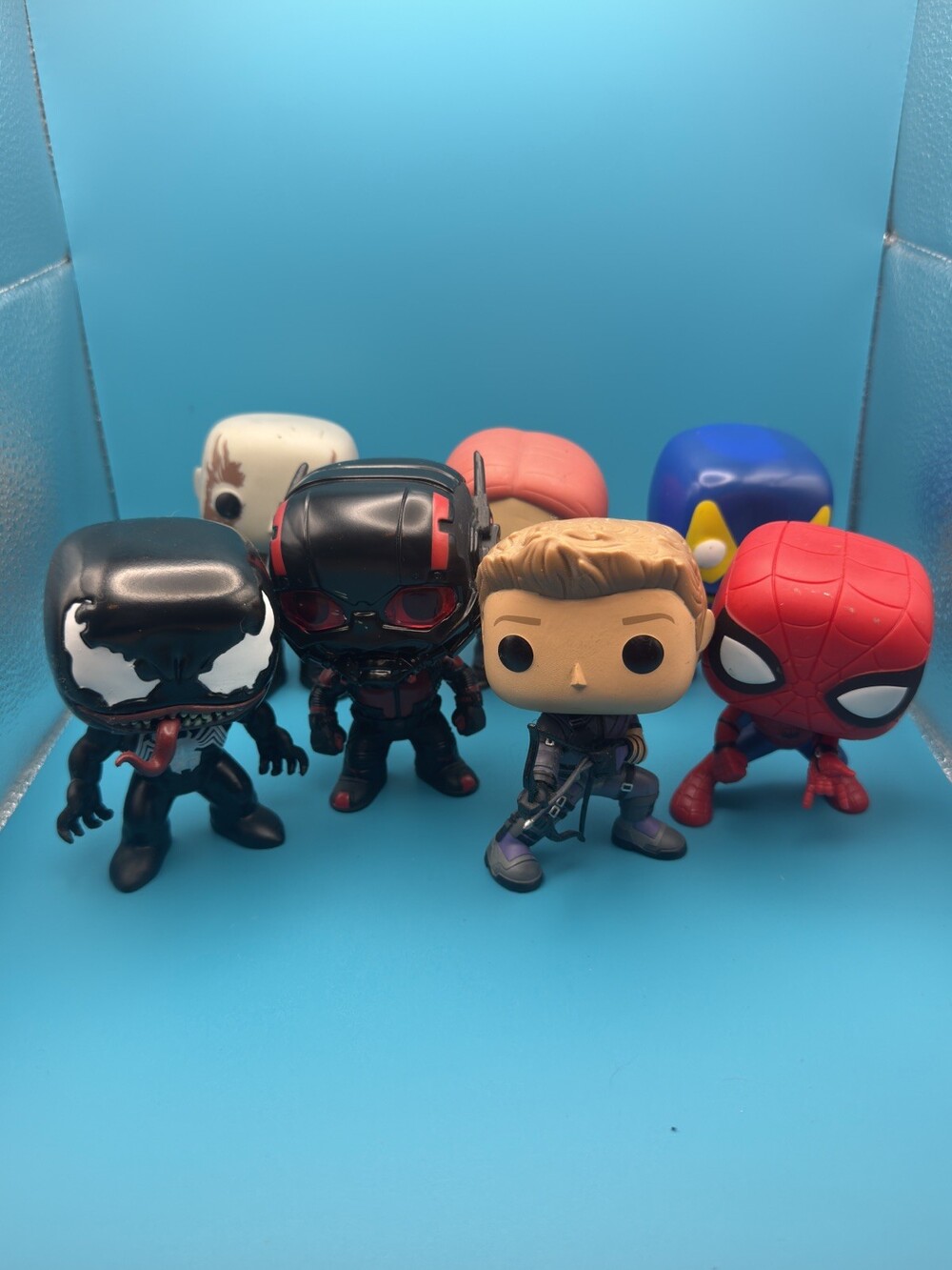 Funko Pop Marvel Lot of 8 bobble heads Ant Man, Venom, Deadpool, Thanos & more!